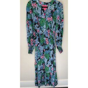 New Lilly Pulitzer Loubella Smocked Midi Dress Soirée All Day Floral NWT Size 0